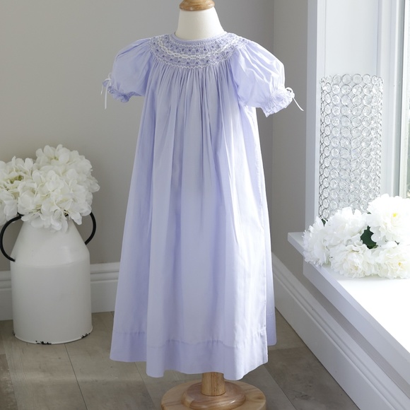Strasburg Dress Smocked Bishop Style Lavender Special Occasion Portrait Wedding - Picture 1 of 5